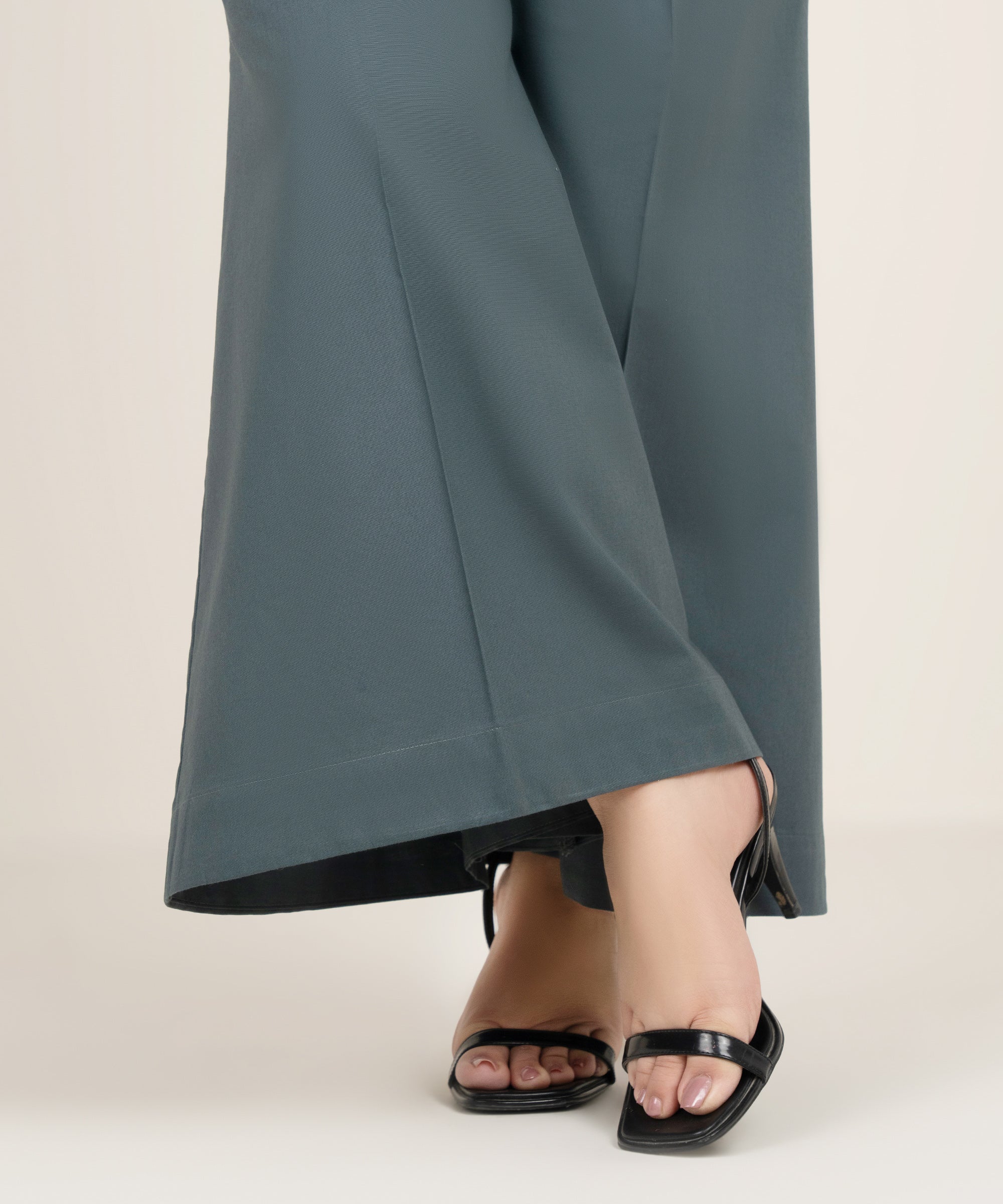 Solid Cambric Flared Pants